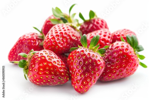 Wallpaper Mural Strawberries Isolated on White Background. Fresh Juicy Fruit Closeup Torontodigital.ca