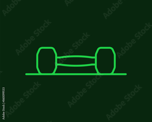 dumbbells illustration in flat style design. Vector illustration.