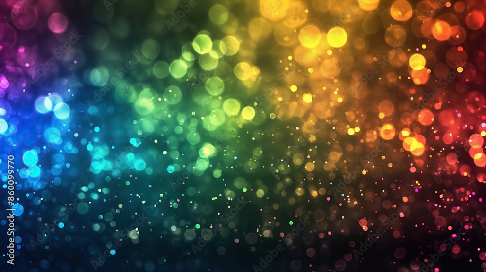 rainbow bokeh flare light effect on black background, for overlay and screen layer modes
