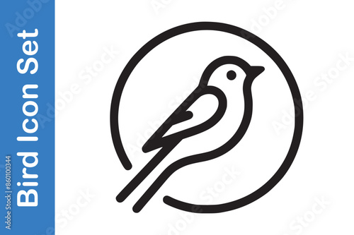 Birds Icon Set with editable vector collections.  photo