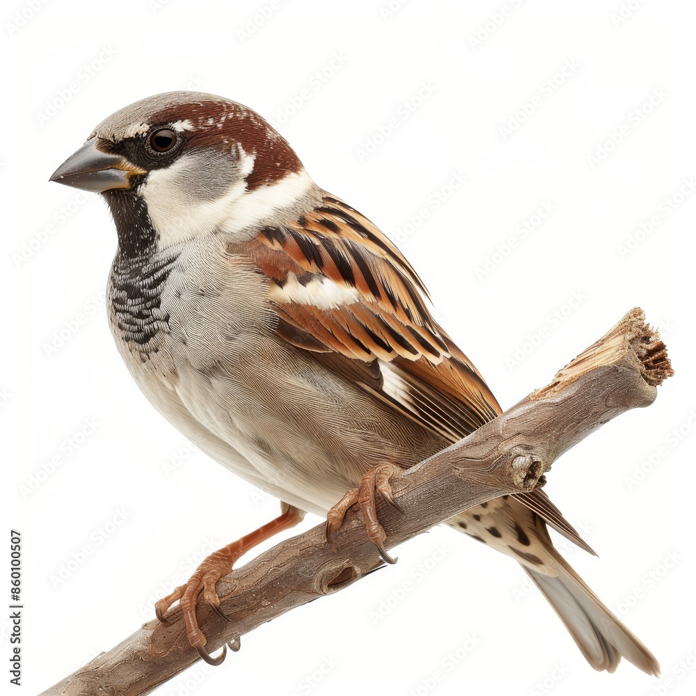 A Small Brown Sparrow Perched on a Branch A Small Brown Sparrow Perched on a Branch
