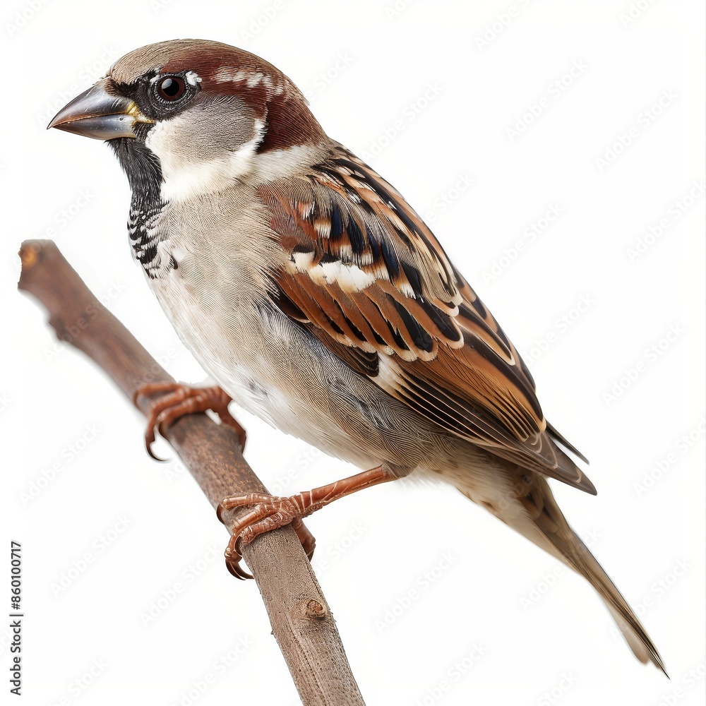 A Small Brown Sparrow Perched on a Branch A Small Brown Sparrow Perched on a Branch
