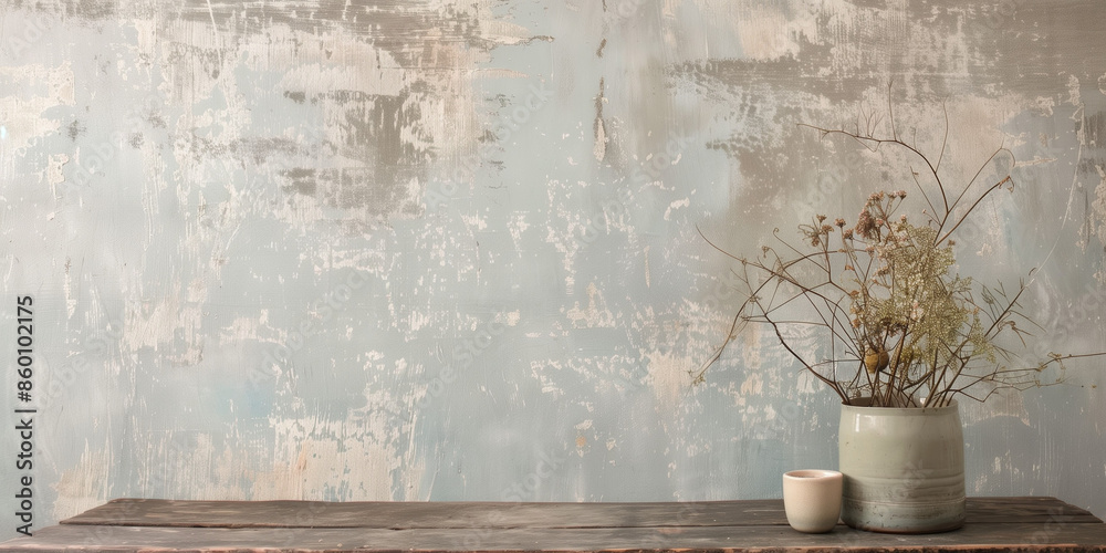 Rustic Textured Wall with Vintage Pastels Color Washing Technique. Aged ...