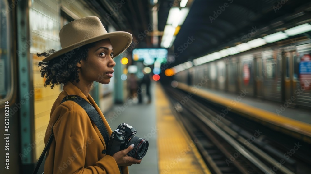 Curly-Haired Photographer Explores City Subway Curly-Haired Photographer Explores City Subway