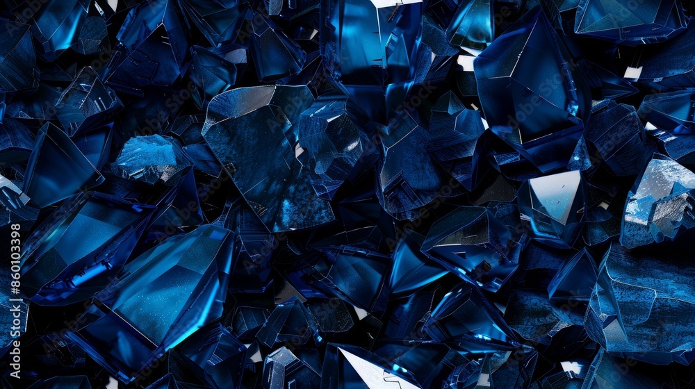 A Close Up View of Deep Blue Crystal Shards Background A Close Up View of Deep Blue Crystal Shards Background