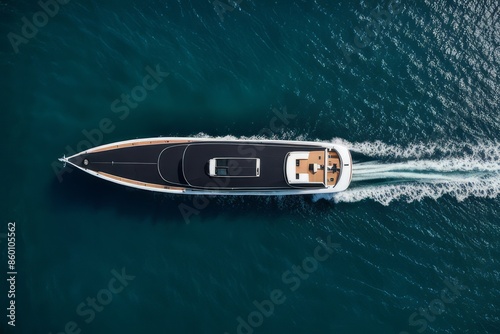 Wallpaper Mural Aerial photography of a beautiful yacht in the sea, marine tourism concept. Torontodigital.ca