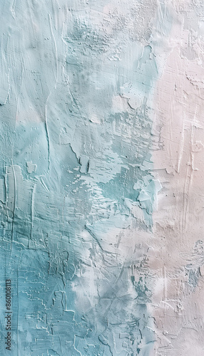 Rustic Textured Wall with Vintage Pastels Color Washing Technique. Aged effect. Palette of blue, white, rose, sage green, and soft taupe with subtle variations. High-resolution. Soft, layered finish.