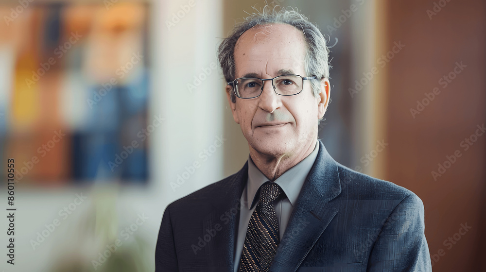 Middle-aged man with glasses in dark suit portrait Middle-aged man with glasses in dark suit portrait