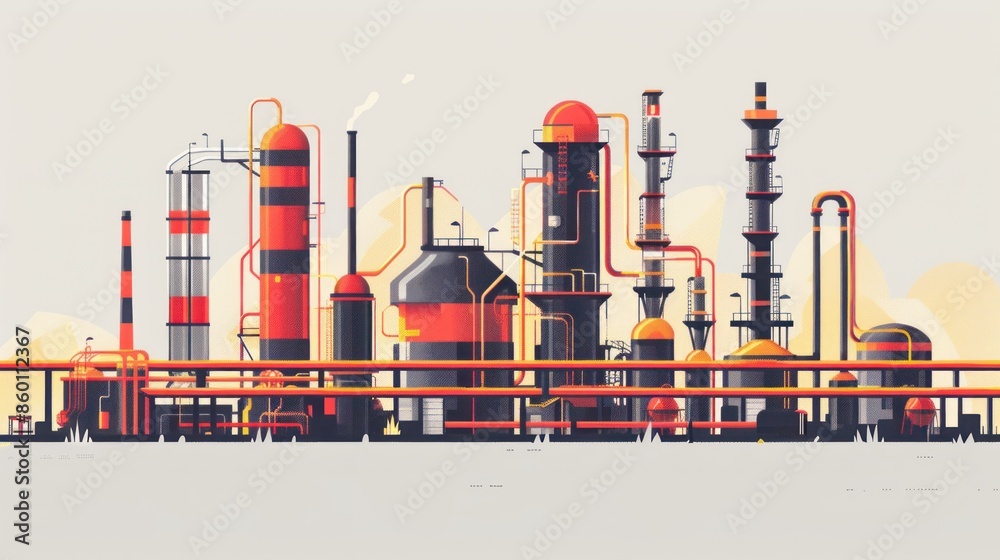 Obraz premium Industrial Complex Illustration