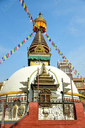 ネパールカトマンズの街中にある寺院の風景Scenery of a temple in the city of Kathmandu, Nepal