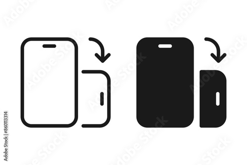 Mobile rotation icon set. device rotate symbol