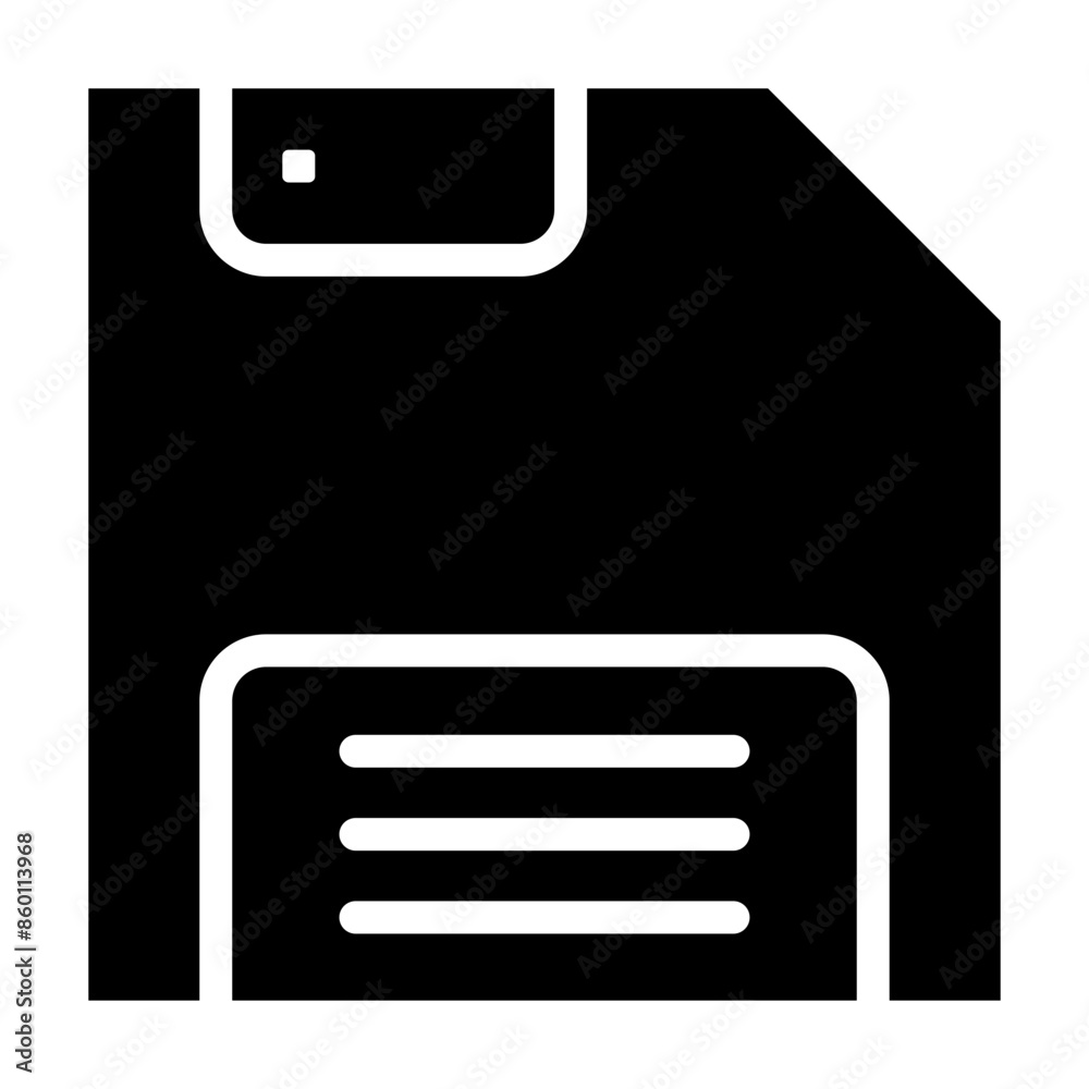 Floppy disk icon. Diskette icon. Electronic device icon in Glyph style