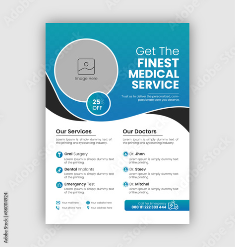 Medical Healthcare  Flyer Design Template, Dental , Vector, Graphic