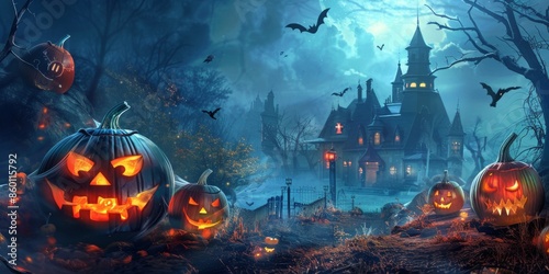 Haunted Halloween Nightmares Conceptual Background