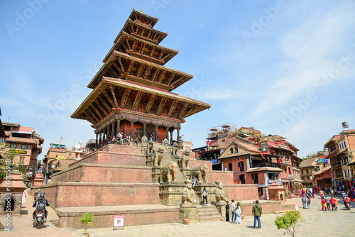 Canvas Print ネパールのバクタプルにあるタチュパル広場の美しい風景Beautiful scenery of Tachupar square in Bhaktapur, Nep