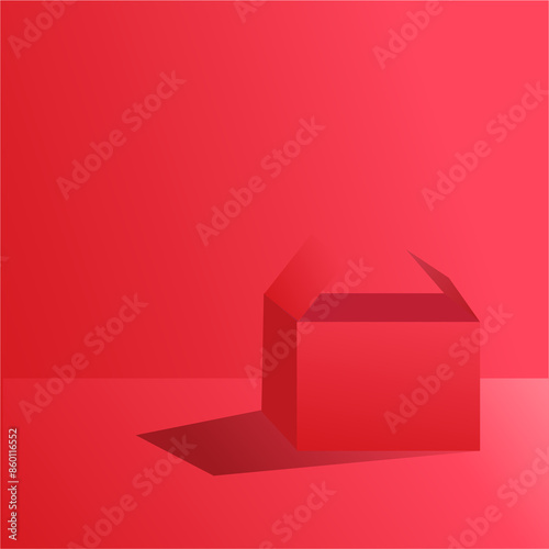box illustrator red with background 