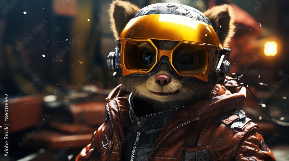 a Cyberpunk of auto robot Chipmunk superhero photograph a Cyberpunk of auto robot Chipmunk superhero photograph