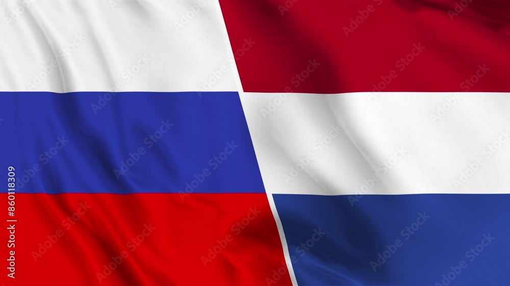 Russia and Netherlands Flag Loop Russia and Netherlands Flag Loop