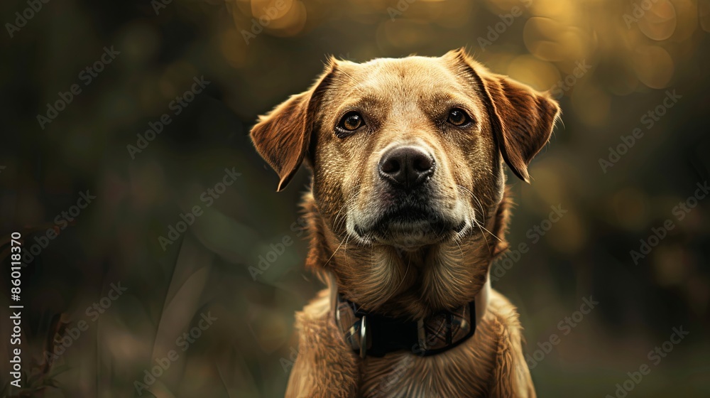 a dog with a dog collar looking at the camera a dog with a dog collar looking at the camera