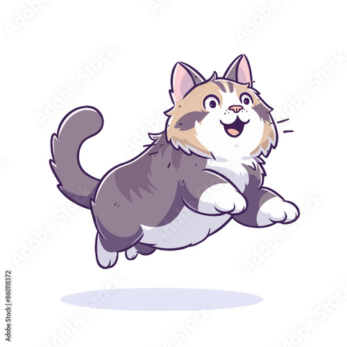 cat jumping vector illustration photo