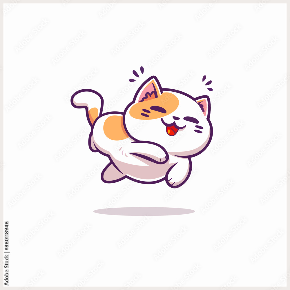 Obraz premium cat jumping vector illustration photo