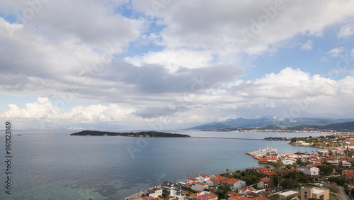 Urla Cesmealti aerial view with drone. Turkey's touristic seaside town in the Aegean. Urla , Cesmealti. High quality photo © ercan senkaya