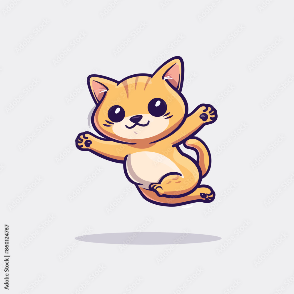 Obraz premium Cute cat vector illustration isolated