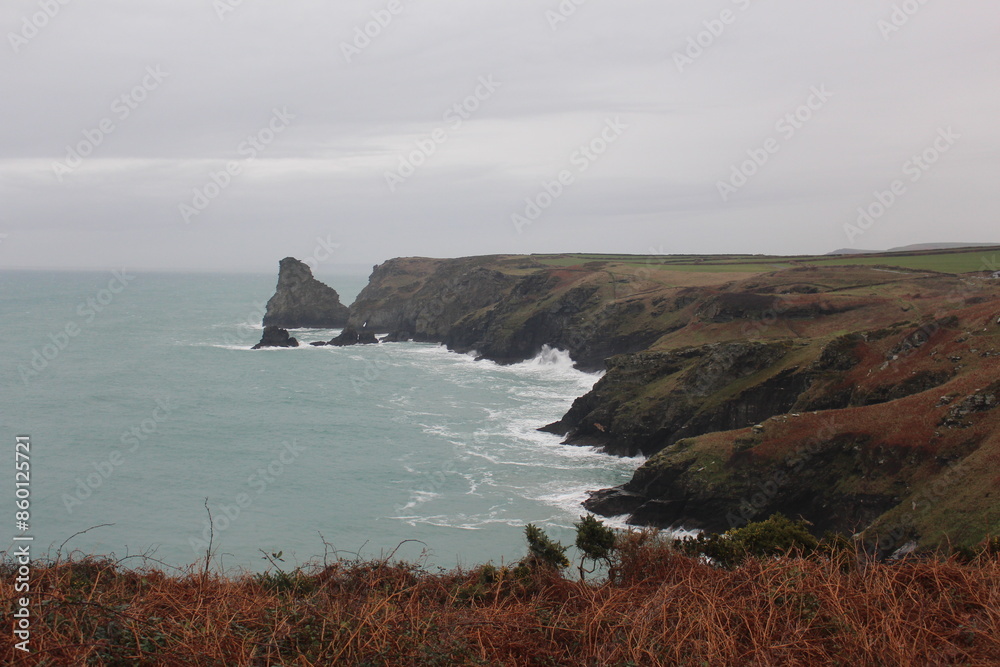 Coastal view with sea and moody skies