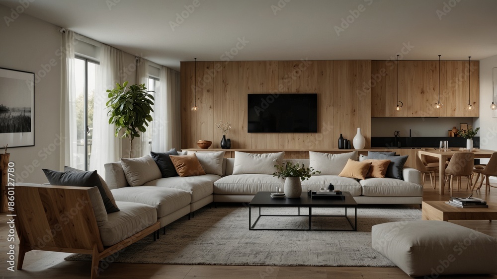 minimalist living room with modern furnishings