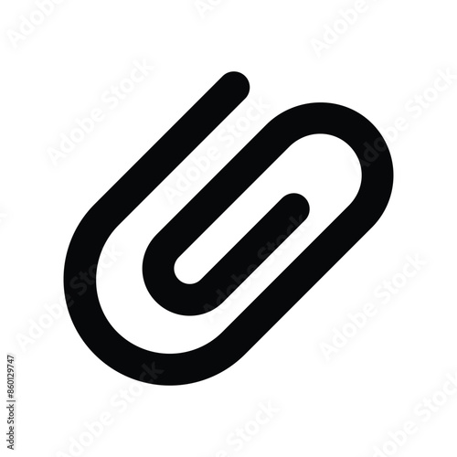 paper clip icon with white background vector stock illustration