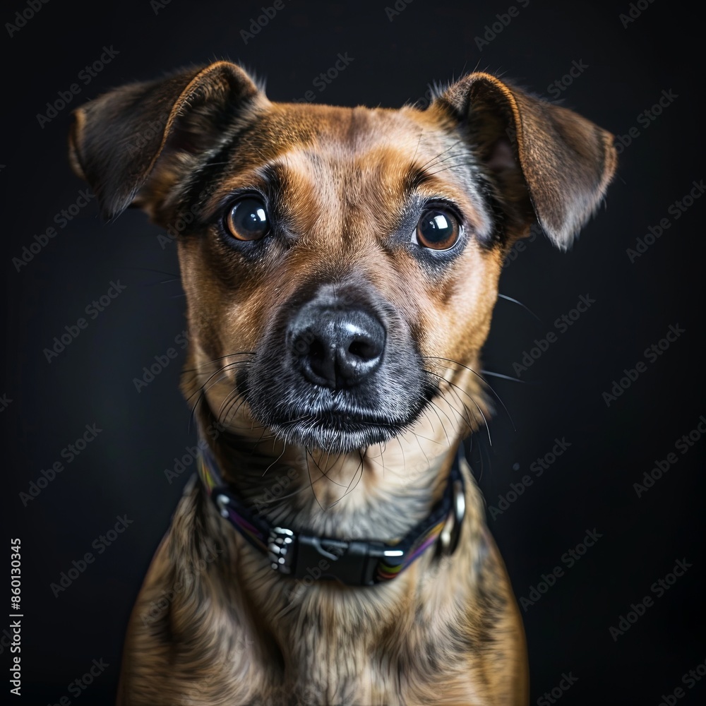 a dog with a dog collar looking at the camera a dog with a dog collar looking at the camera
