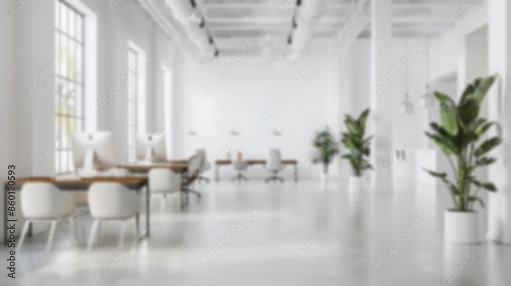 Blur background of an open-plan white office with large windows, sleek furniture, and a clutter-free environment, perfect as a professional background for presentations. Blur background of an open-plan white office with large windows, sleek furniture, and a clutter-free environment, perfect as a professional background for presentations.