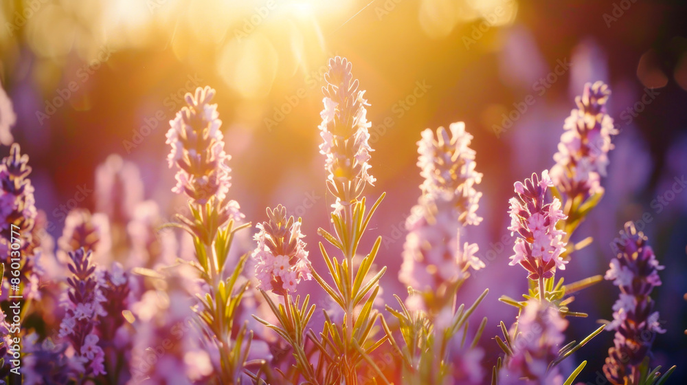 Obraz premium Delicate flowers in sunny meadow