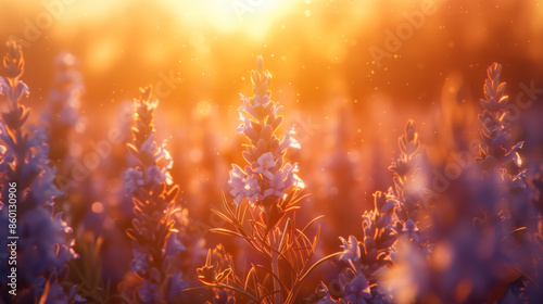 Beautiful flowers on sunny summer field