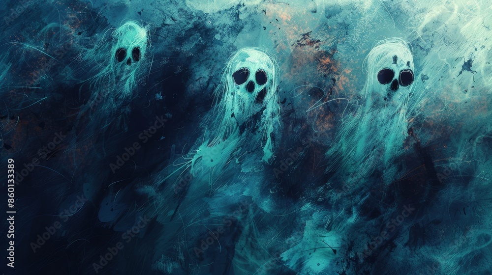 Eerie Halloween Abstract with Ghostly Textures Eerie Halloween Abstract with Ghostly Textures
