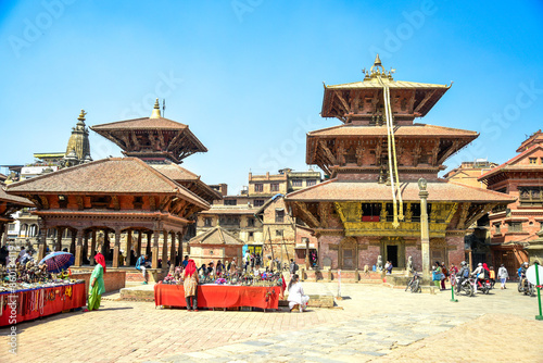 ネパールのパタンにあるダルバール広場の美しい風景Beautiful scenery of Durbar Square in Patan, Nepal photo