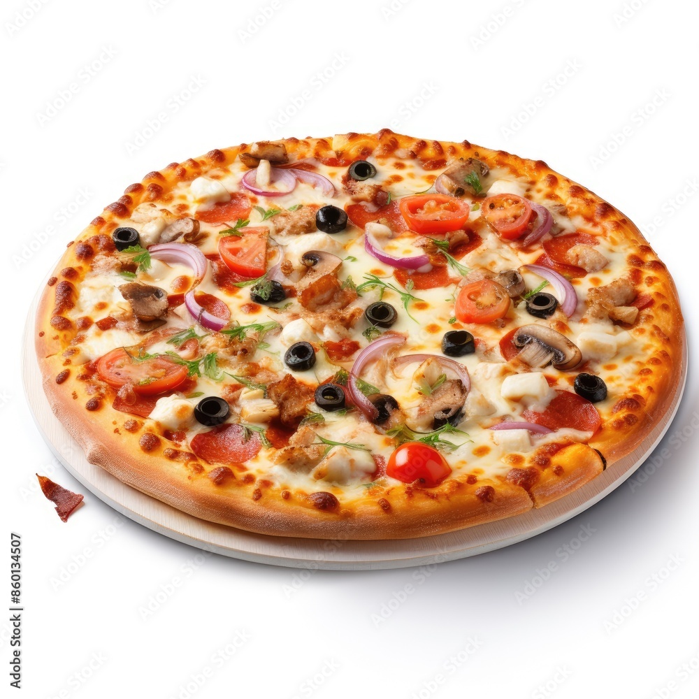 Mouthwatering Pizza with Gooey Cheese and an Array of Toppings