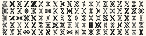Mega collection letter x logo design. modern logotype x design with black color. vector illustration