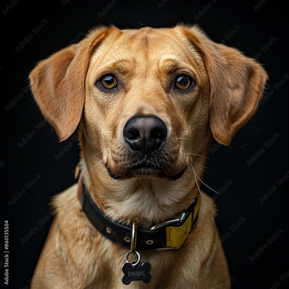 a dog with a dog collar looking at the camera a dog with a dog collar looking at the camera