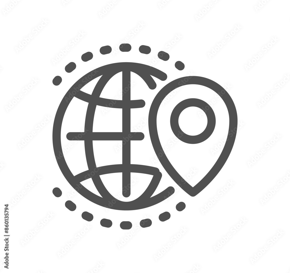 Delivery and world travel related icon outline and linear vector.
Delivery and world travel related icon outline and linear vector.