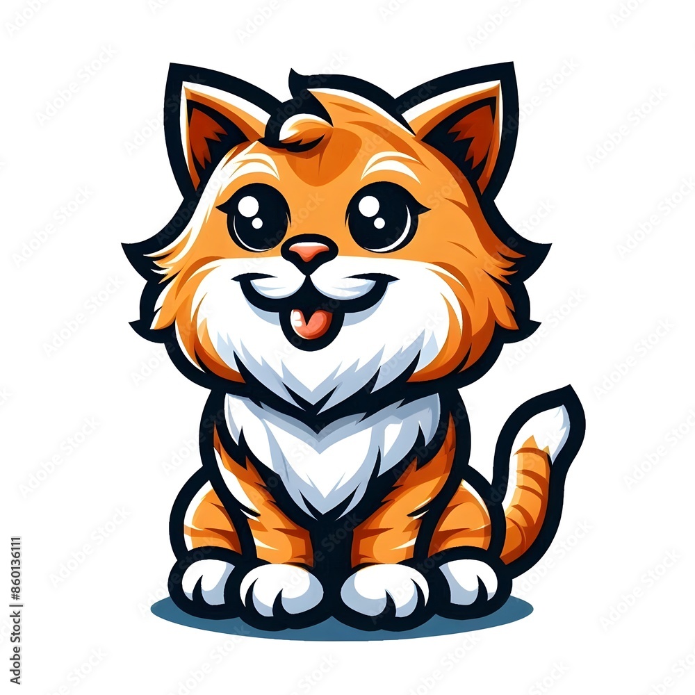 cat mascot logo icon on white background cat mascot logo icon on white background