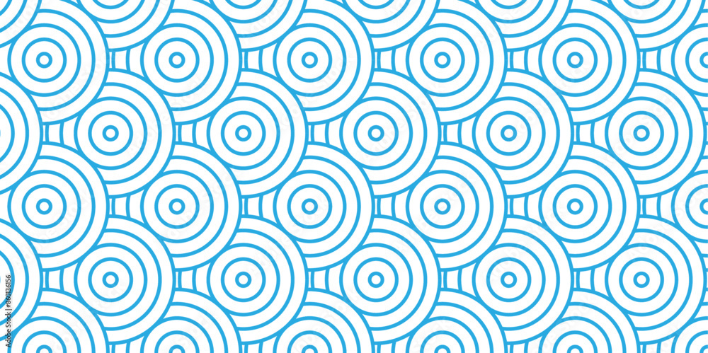 Overlapping Pattern Minimal diamond geometric waves spiral and abstract circle wave line. blue color seamless tile stripe geometric create retro square line backdrop pattern background.