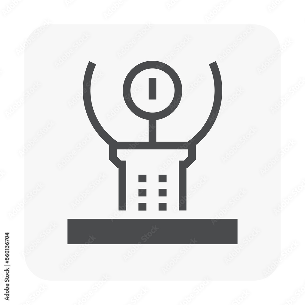 Triaxial test vector icon. Laboratory astm method procedure to test compression, shear of soil with sampling, strain controlled press machine equipment or apparatus for geotechnical engineering. Triaxial test vector icon. Laboratory astm method procedure to test compression, shear of soil with sampling, strain controlled press machine equipment or apparatus for geotechnical engineering.