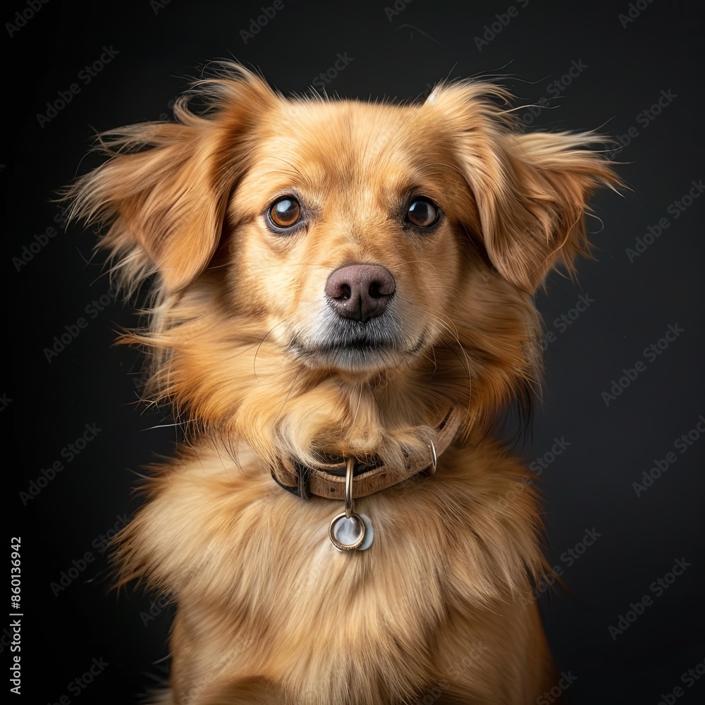 a dog with a dog collar looking at the camera a dog with a dog collar looking at the camera