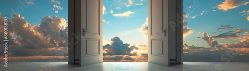 The door to a new world is now open. Step through it and embrace the unknown. © Pirasut