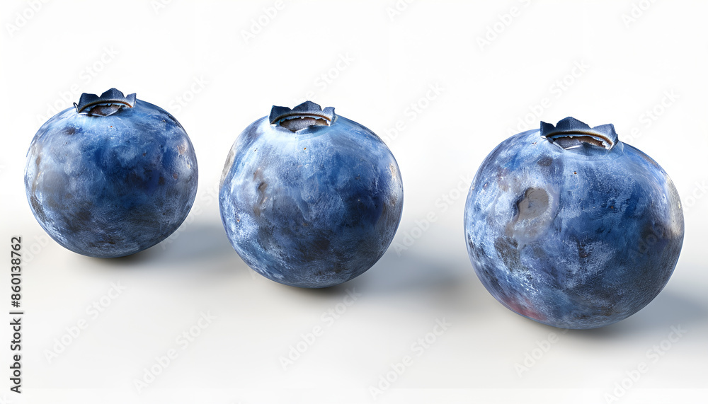 Blueberries collection set, isolated. Blueberry with leaves, closeup set Blueberries collection set, isolated. Blueberry with leaves, closeup set