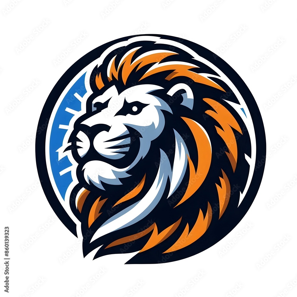 Fototapeta premium lion mascot logo in white background