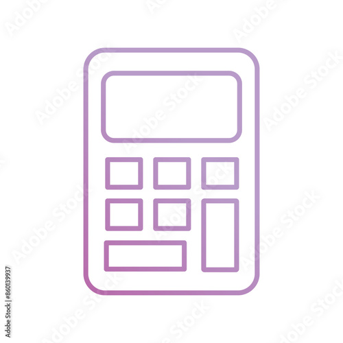 calculator icon with white background vector stock illustration