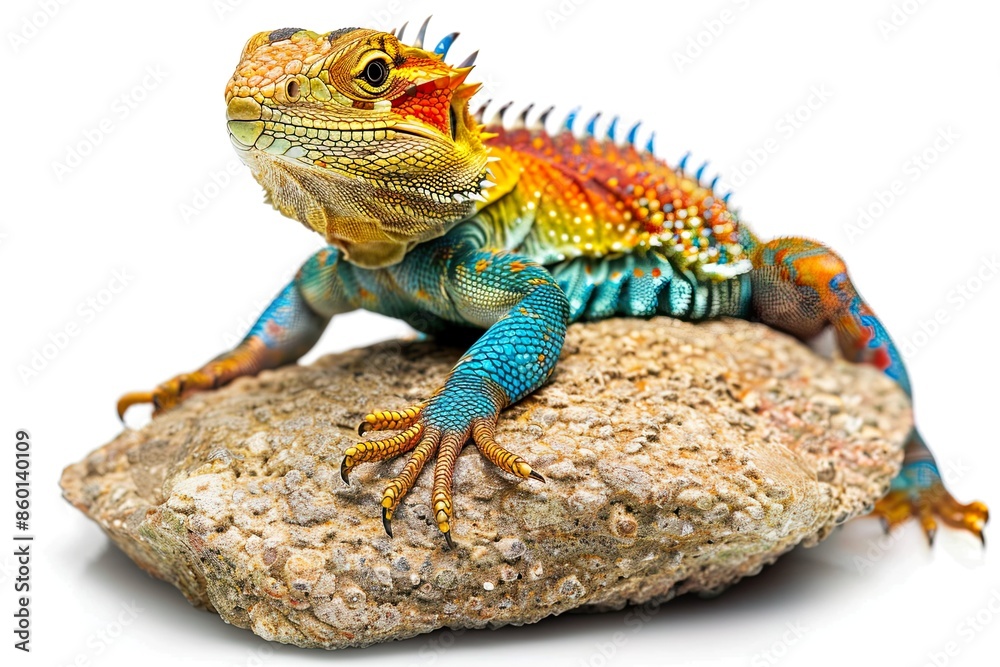 Obraz premium Colorful Collared Lizard on Rock