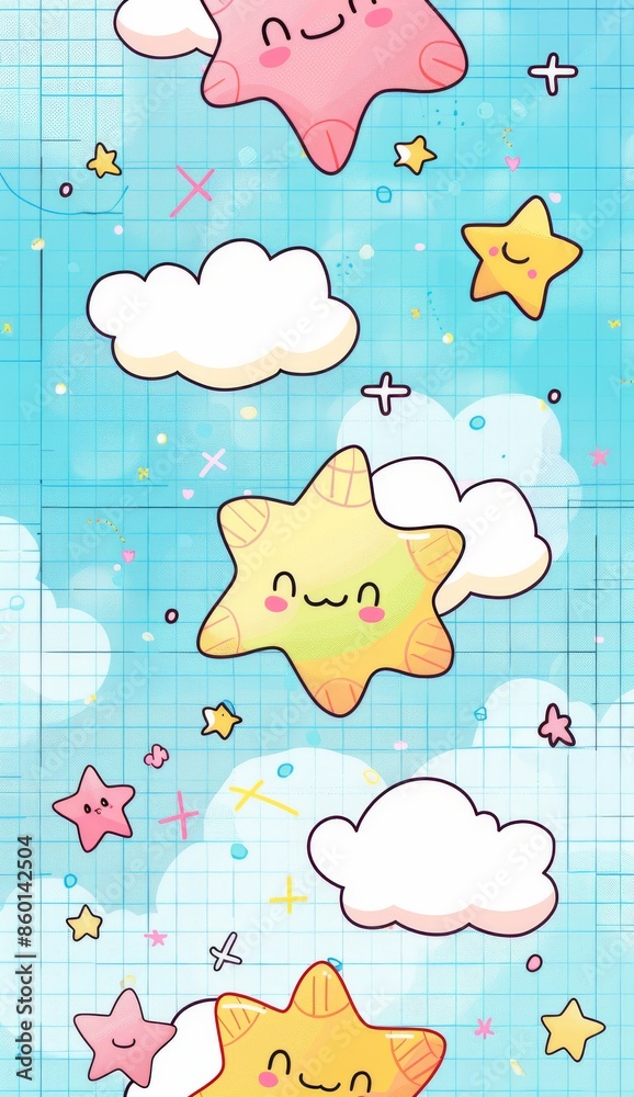 Pastel cartoon cloud background with a dreamy and whimsical atmosphere Pastel cartoon cloud background with a dreamy and whimsical atmosphere